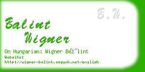balint wigner business card